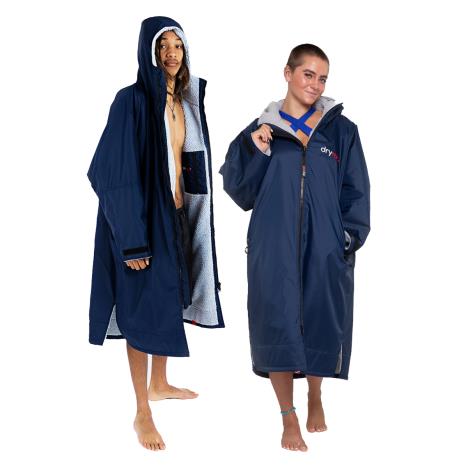 dryrobe Advance Long Sleeve Changing Robe - Navy Blue / Grey   £165.00